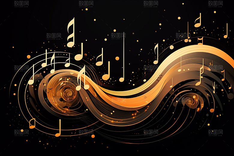 音乐音符动感彩色素材