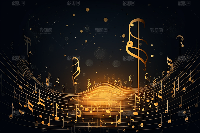 音乐音符跃动灵动素材