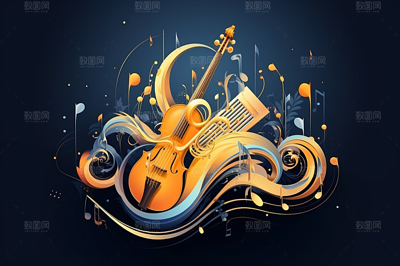 音乐音符乐章彩色素材