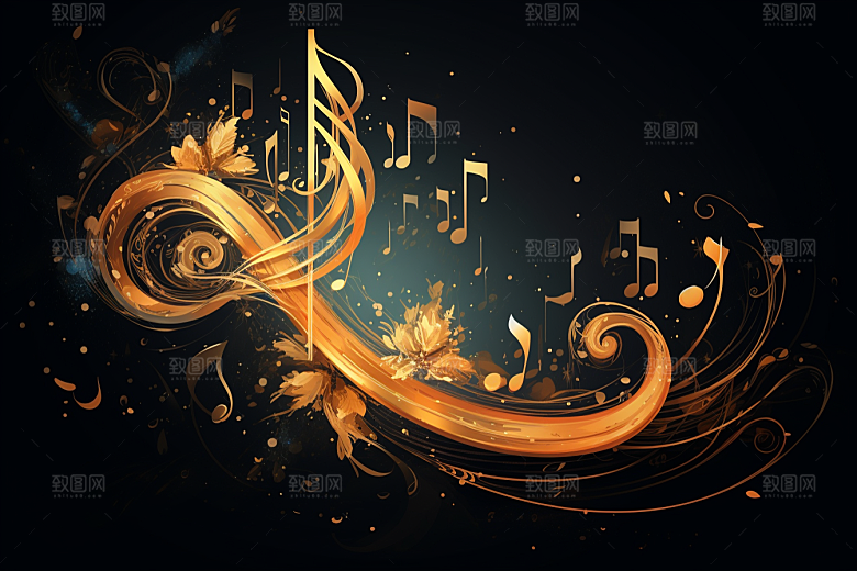 音乐音符律动灵动素材