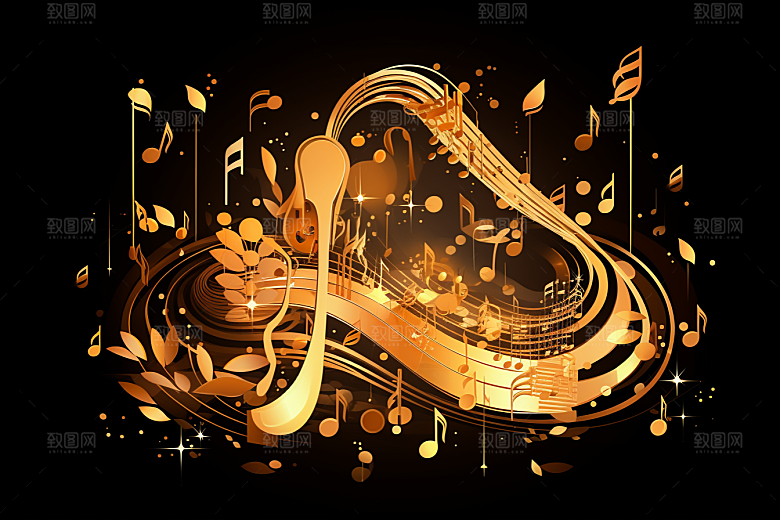 音乐音符跃动乐章素材