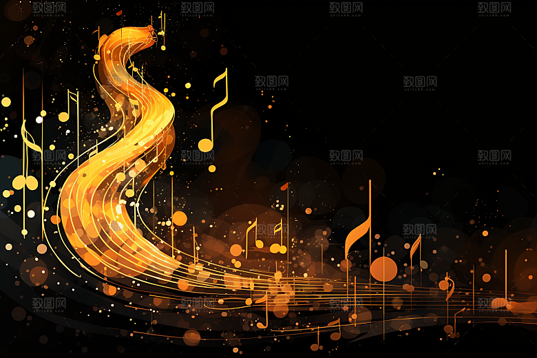 音乐音符乐章彩色素材