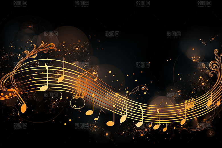音乐音符灵动旋律素材