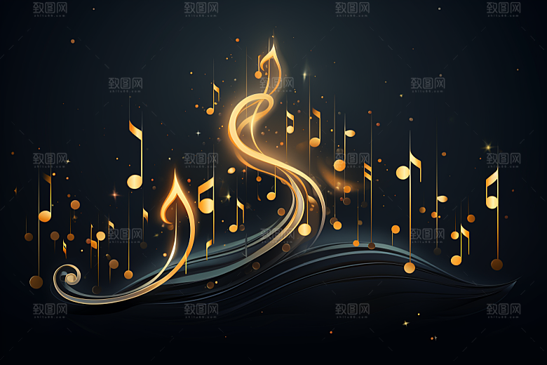 音乐音符乐章彩色素材