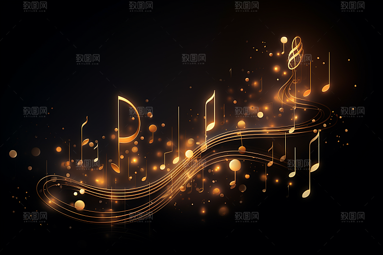 音乐音符彩色律动素材