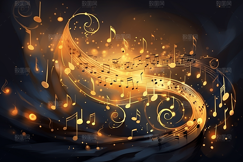 音乐音符动感灵动素材