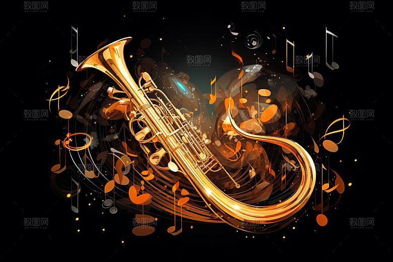 音乐音符跃动彩色素材