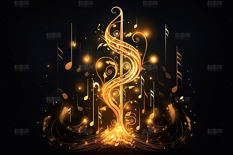音乐音符律动乐章素材
