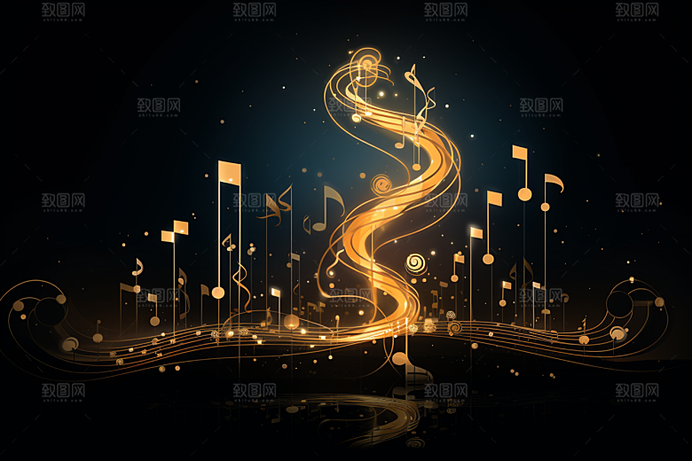 音乐音符灵动乐章素材
