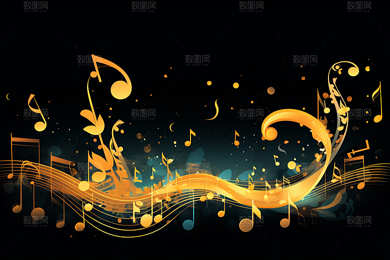 音乐音符动感乐章素材