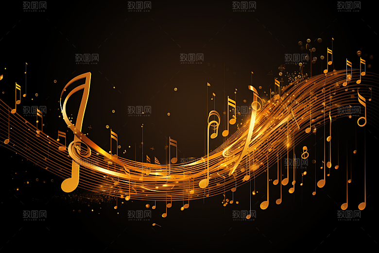 音乐音符灵动跃动素材