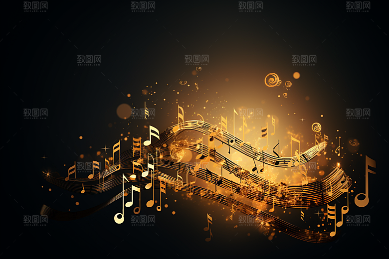 音乐音符旋律律动素材