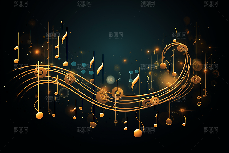 音乐音符灵动高清素材