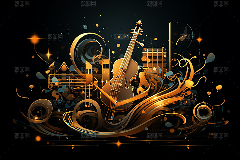 音乐音符彩色乐章素材