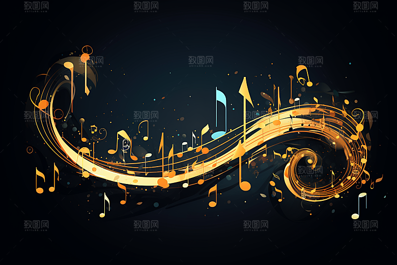 音乐音符旋律律动素材