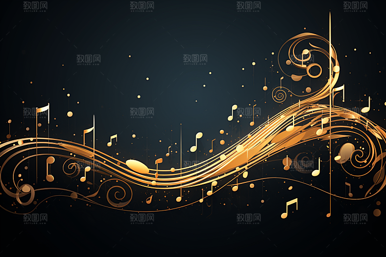 音乐音符跃动彩色素材