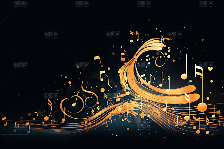 音乐音符跃动律动素材