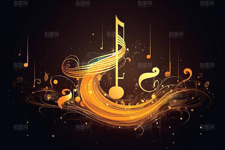音乐音符律动跃动素材
