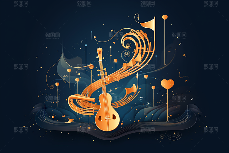 音乐音符乐章律动素材