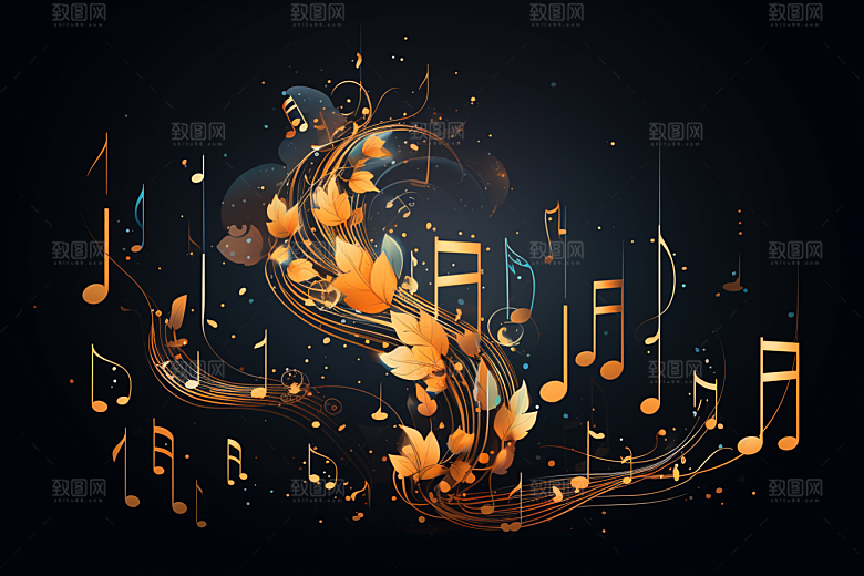 音乐音符灵动乐章素材