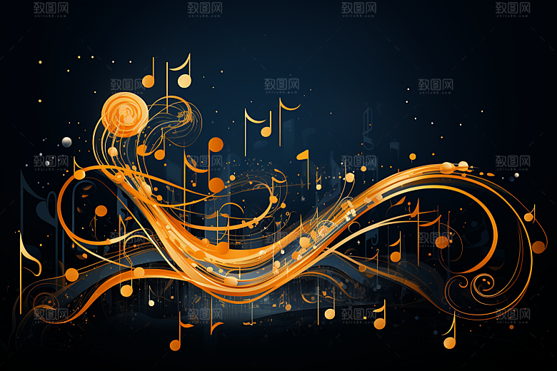 音乐音符乐符跃动素材