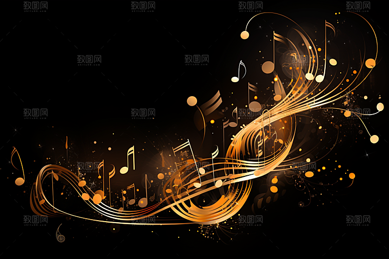 音乐音符彩色跃动素材