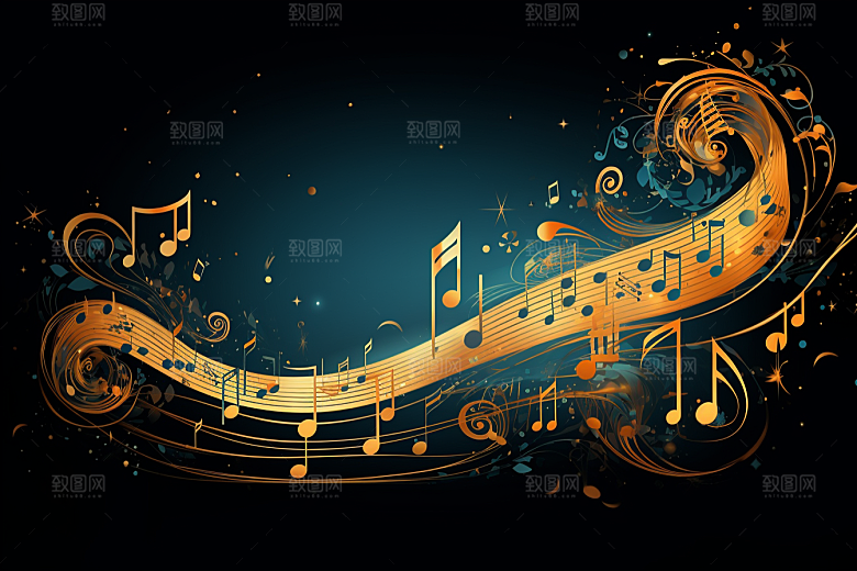 音乐音符彩色动感素材