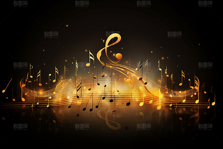 音乐音符律动彩色素材