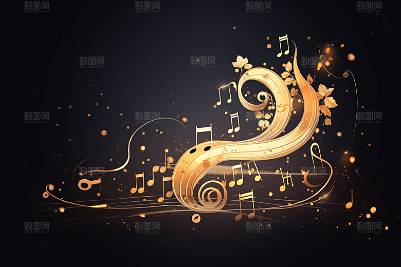 音乐音符彩色动感素材