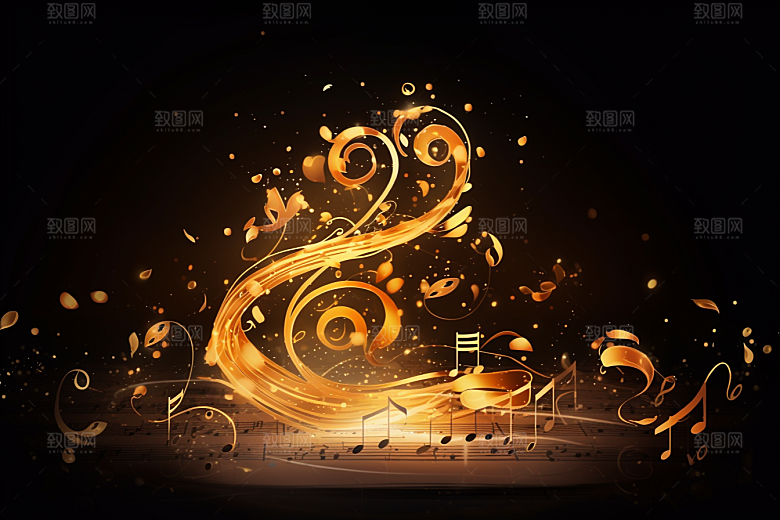 音乐音符灵动旋律素材