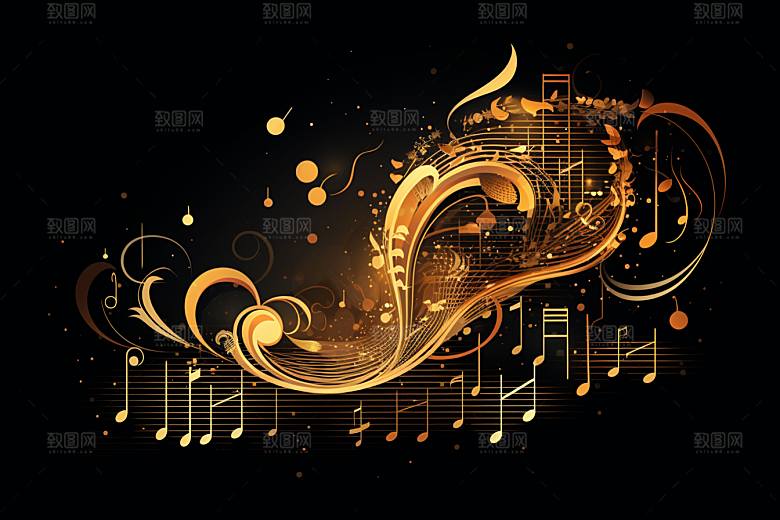 音乐音符灵动跃动素材