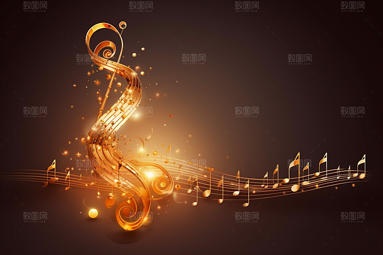 音乐音符跃动律动素材