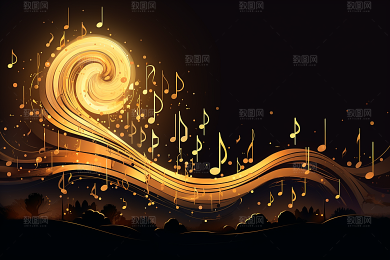 音乐音符律动乐章素材
