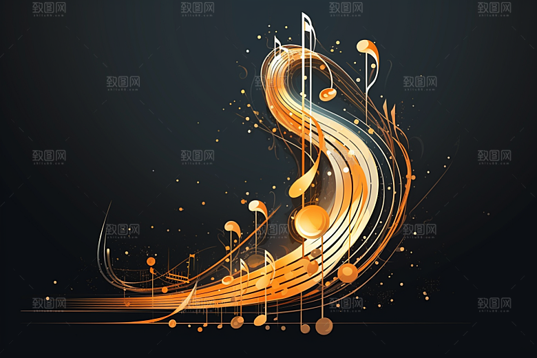 音乐音符灵动乐章素材