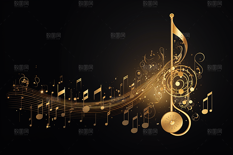 音乐音符旋律律动素材