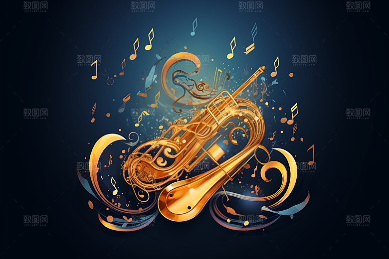 音乐音符灵动跃动素材