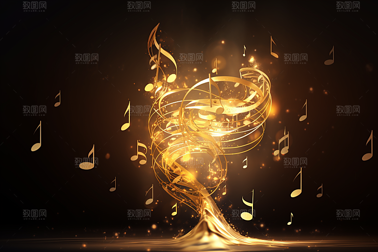 音乐音符灵动律动素材