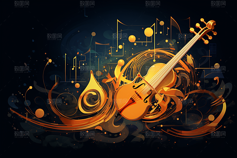 音乐音符旋律灵动素材