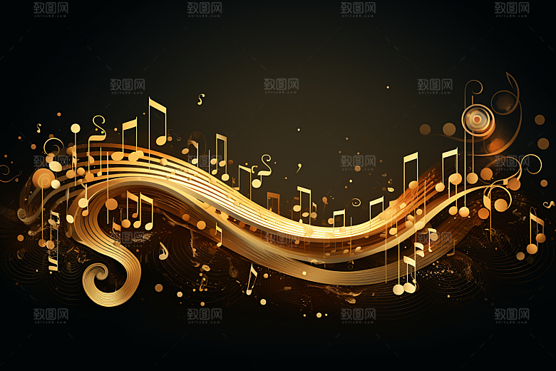 音乐音符乐章跃动素材