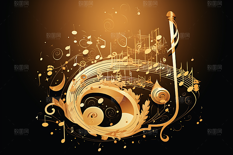音乐音符乐符彩色素材