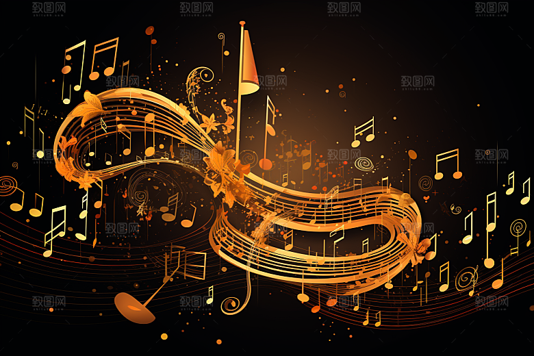 音乐音符灵动动感素材