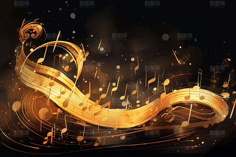 音乐音符彩色乐章素材