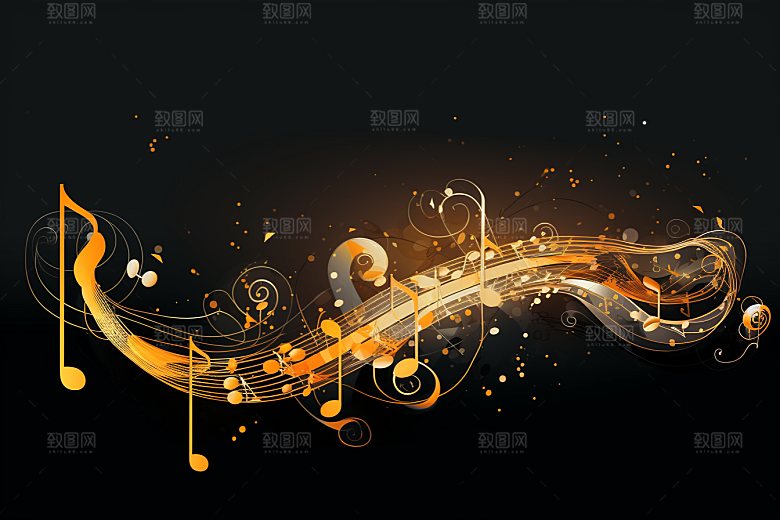 音乐音符旋律律动素材