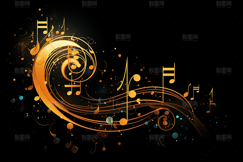 音乐音符灵动动感素材