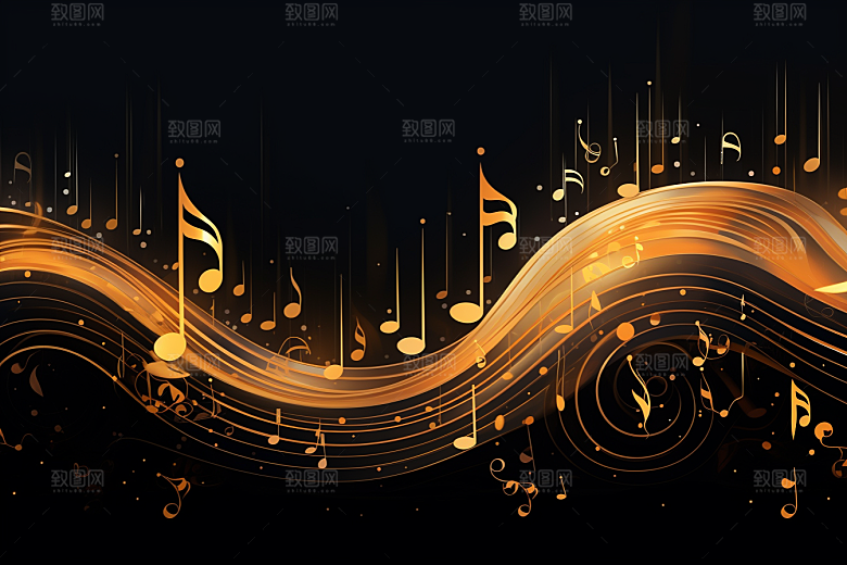 音乐音符动感彩色素材