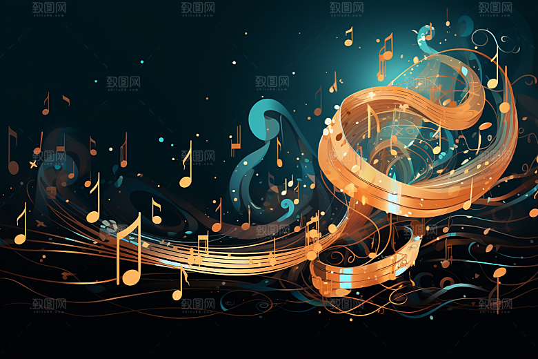音乐音符动感乐章素材