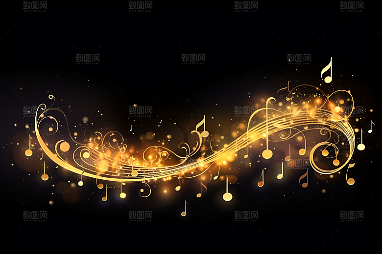 音乐音符灵动旋律素材