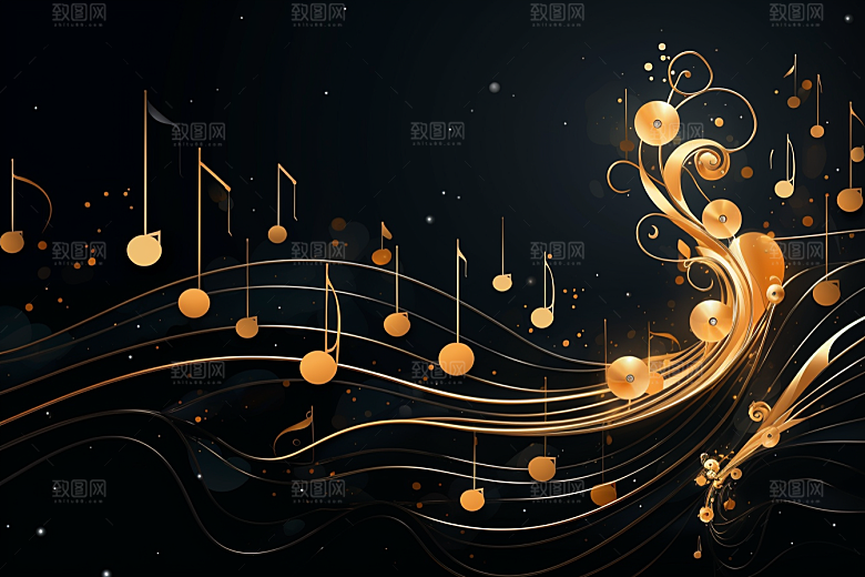 音乐音符律动乐章素材