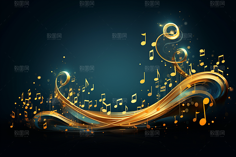 音乐音符彩色动感素材