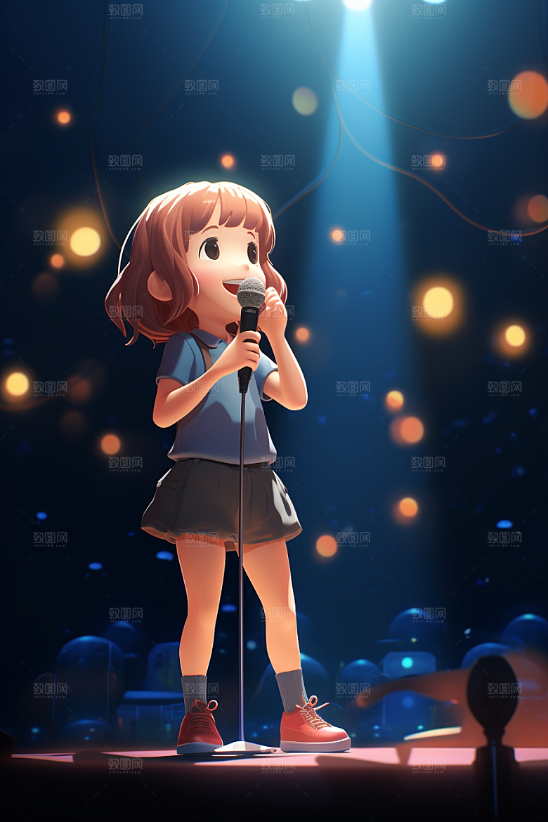 艺术生表演卡通立体模型